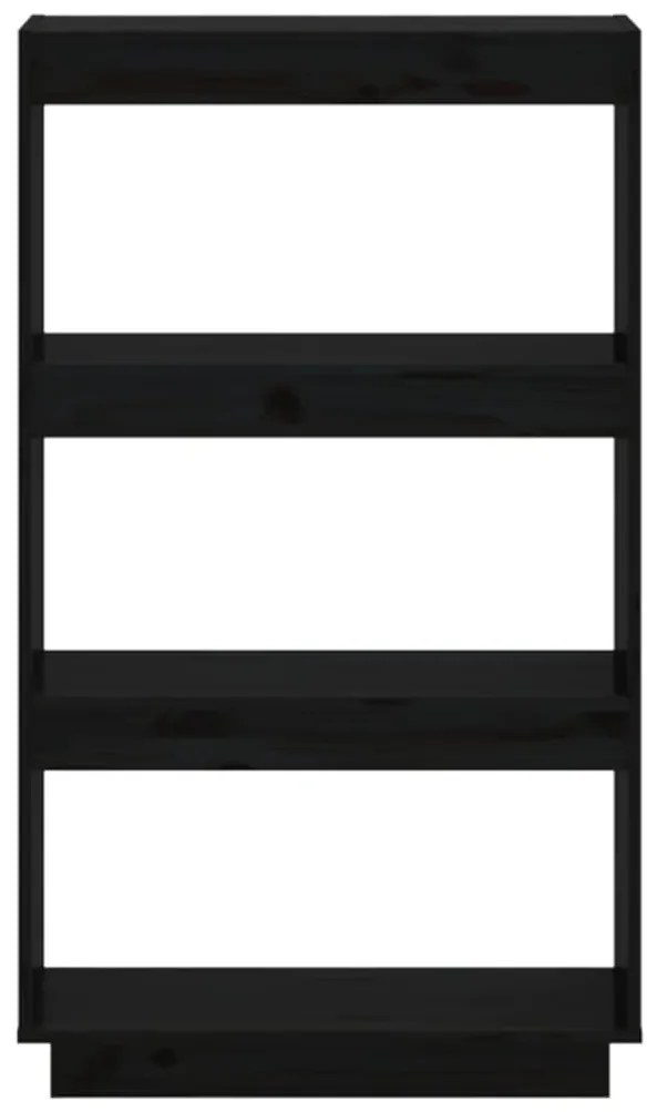 vidaXL Βιβλιοθήκη/Διαχωριστικό Χώρου Μαύρο 60x35x103 εκ. Μασίφ Πεύκο