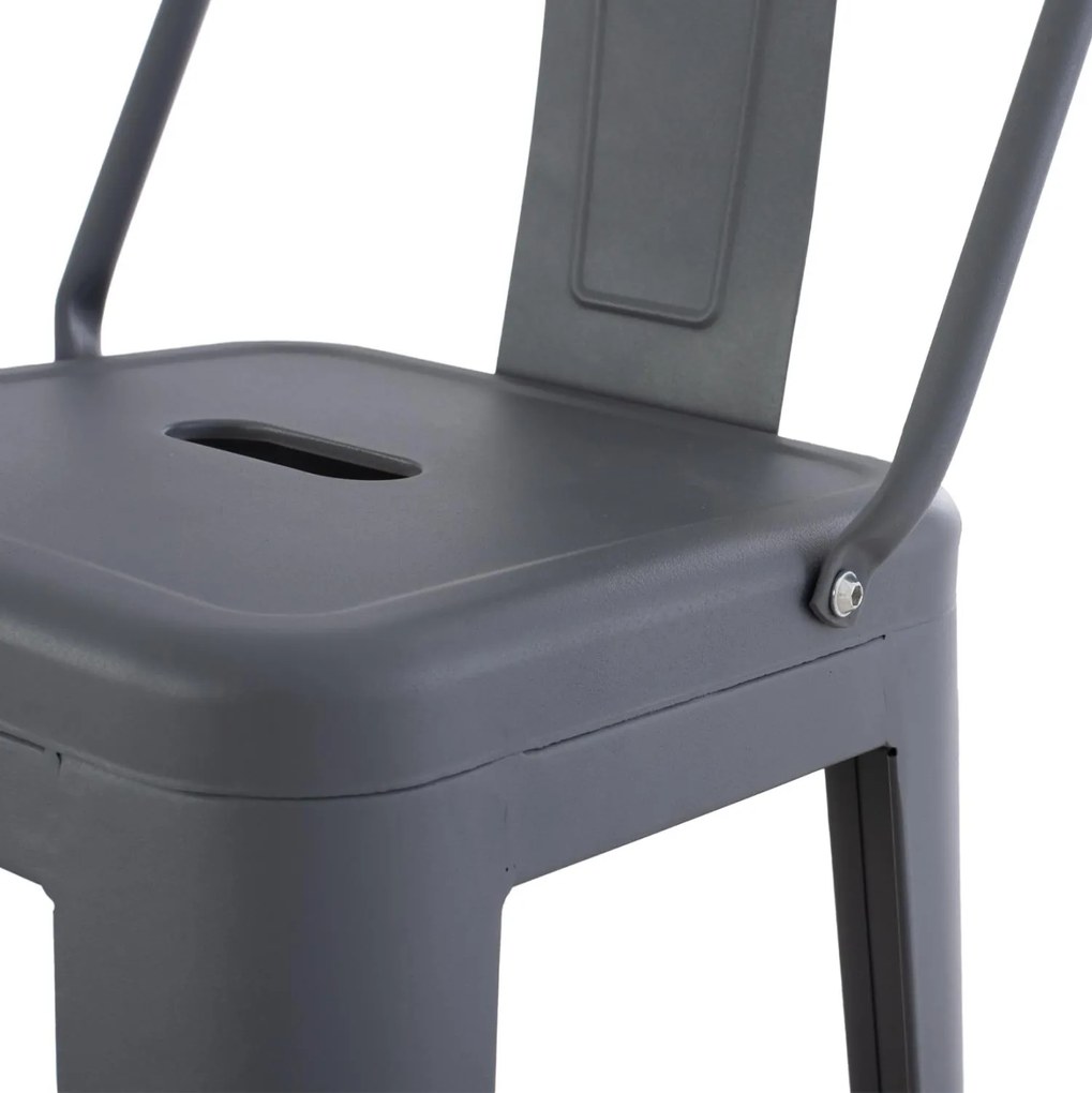 Σκαμπό μπάρ με πλάτη Melita-Pro Μεταλλικό Γκρι 42x42x100Υ εκ. 42x42x100 εκ.