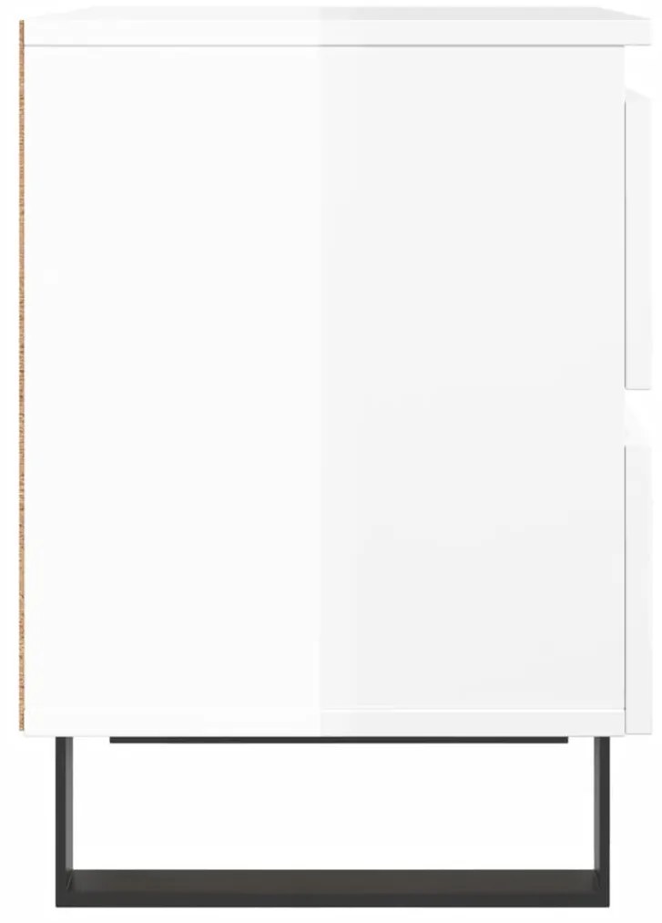 vidaXL Κομοδίνα 2 τεμ. Γυαλ. Λευκό 40 x 35 x 50 εκ. Επεξεργασμένο Ξύλο