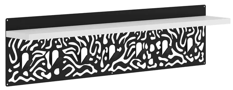 Κρεμάστρα τοίχου Novo Megapap από  μέταλλο - μελαμίνη χρώμα λευκό - μαύρο 80x12,2x20εκ.