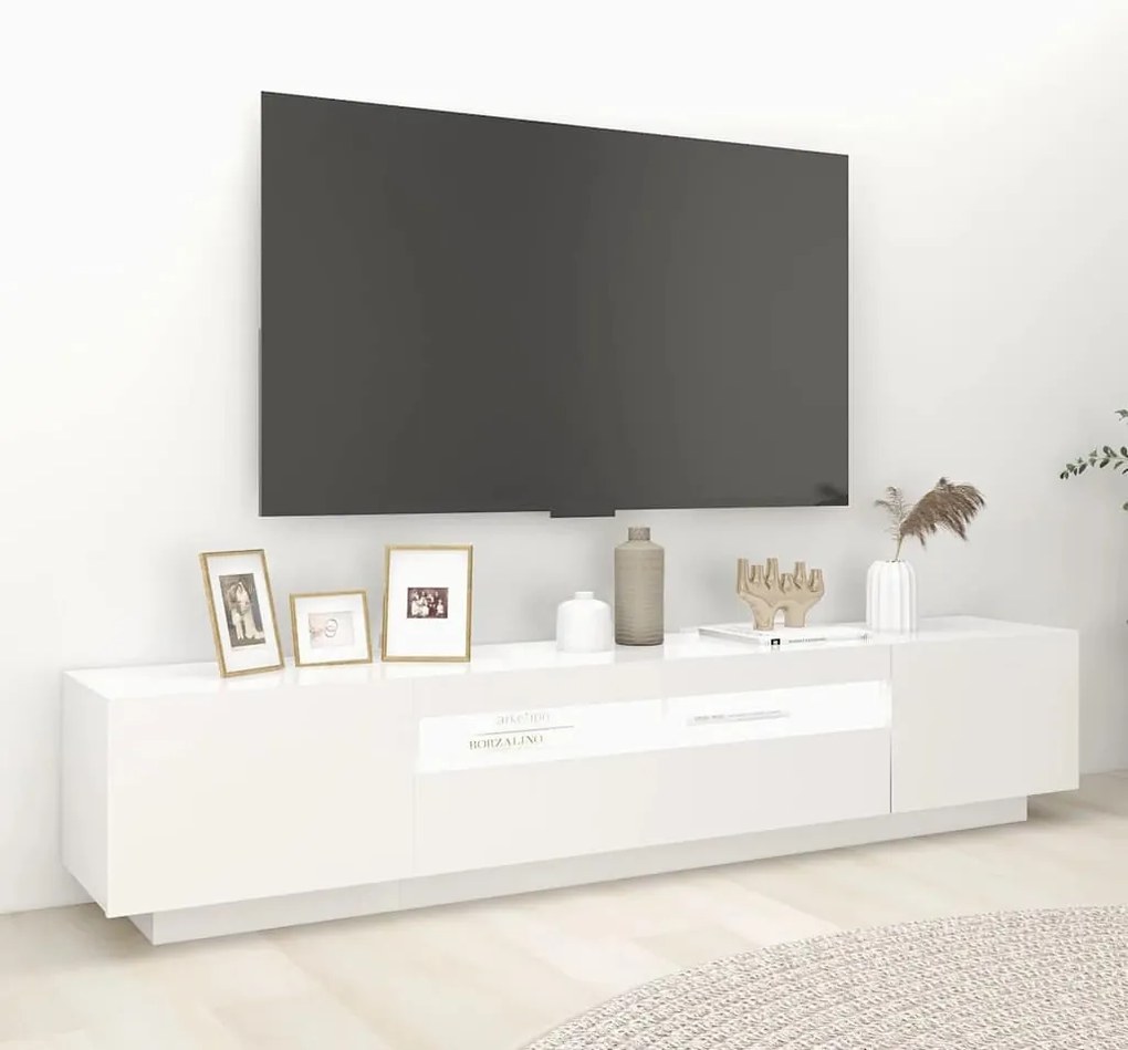 vidaXL Έπιπλο Τηλεόρασης με LED Λευκό 200 x 35 x 40 εκ.