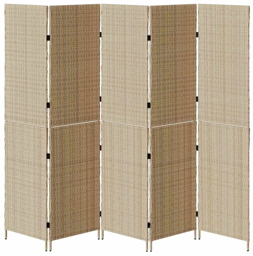 vidaXL Διαχωριστικό Δωματίου Μπεζ 245 x 180 cm συνθετικό ρατάν