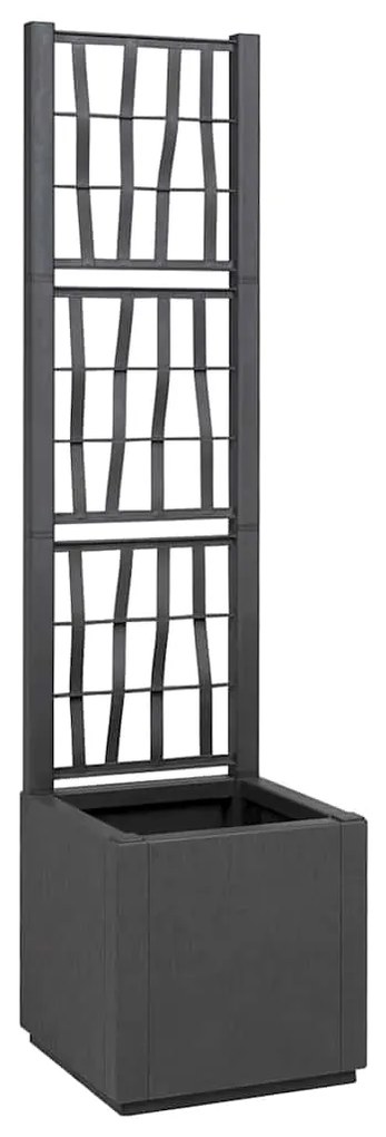 vidaXL Γλάστρα Κήπου Ανθρακί 36 x 36 x 140 εκ. Πολυπροπυλένιο
