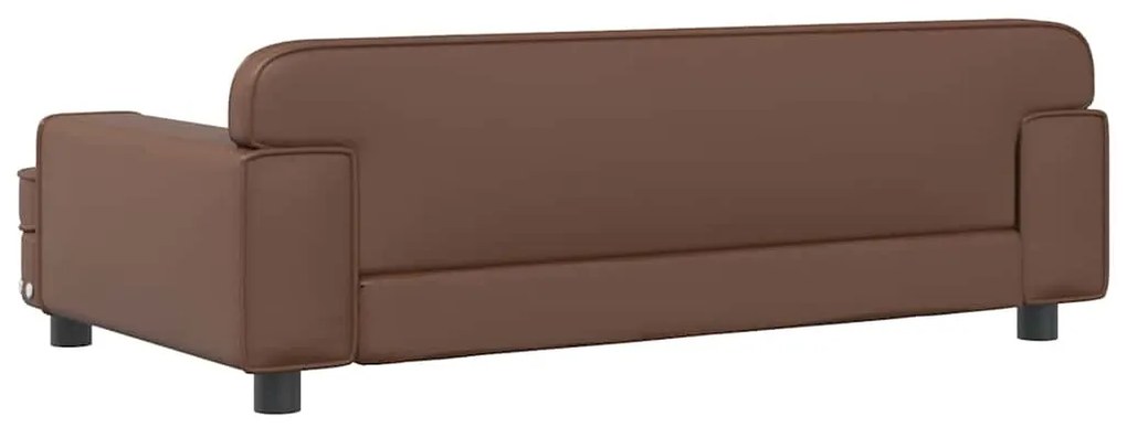 vidaXL Καναπές Παιδικός Καφέ 90 x 53 x 30 εκ. από Συνθετικό Δέρμα
