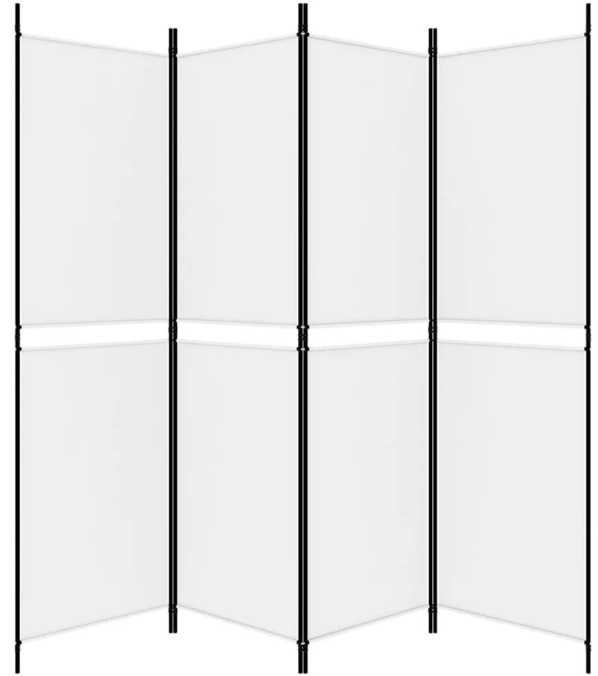Διαχωριστικό Δωματίου με 4 Πάνελ Λευκό 200x180 εκ. από Ύφασμα - Λευκό