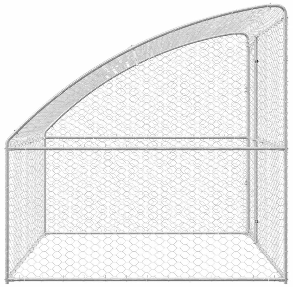 vidaXL Κλουβί Σκύλου με αποθήκευση Ασημί 2 x 2 x 2 m Ατσάλι