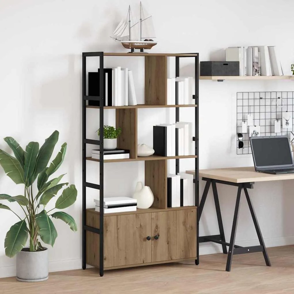 vidaXL Ράφι Βιβλίων artisan δρυς 80 x 30 x 155.5 εκ Επεξεργασμένο ξύλο