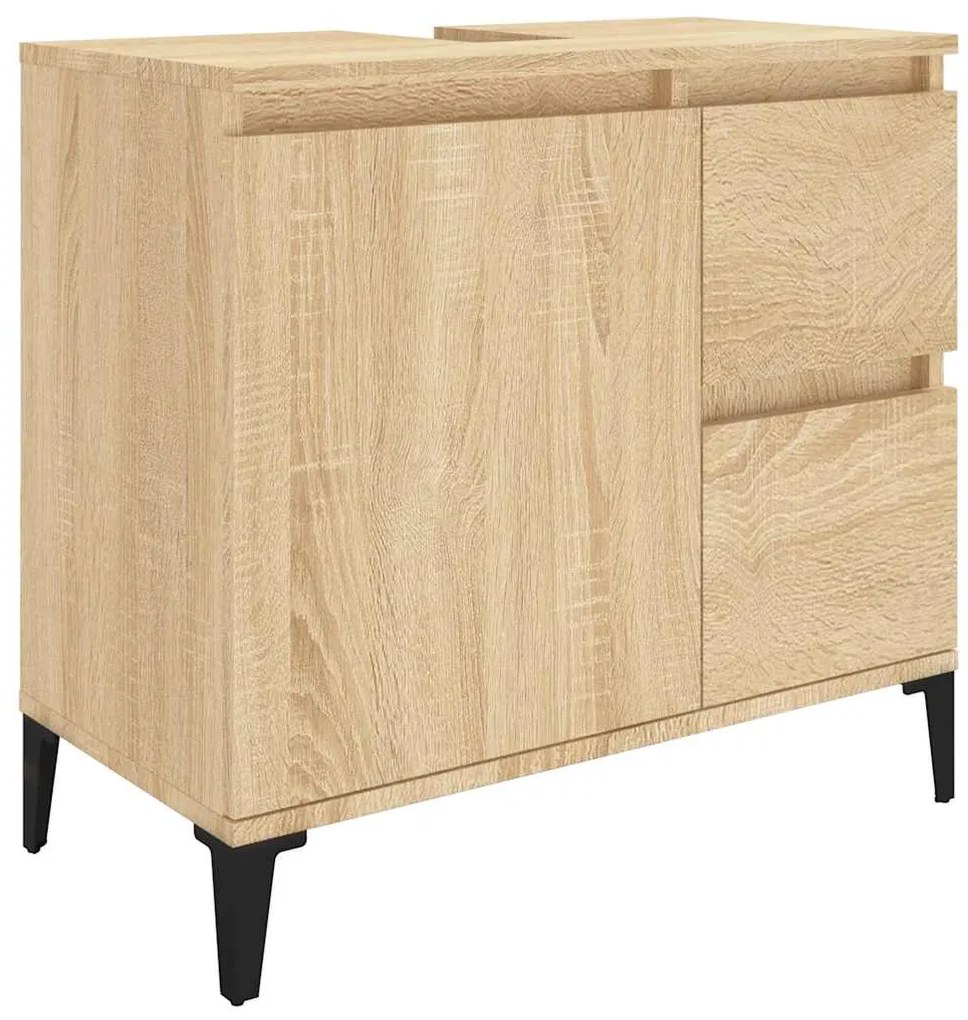 vidaXL Ντουλάπι Μπάνιου Sonoma Δρυς 65x33x60 εκ. Επεξεργασμένο Ξύλο