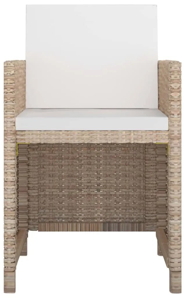 vidaXL Σετ Τραπεζαρίας Εξ. Χώρου 11 τεμ. Μπεζ Συνθ. Ρατάν με Μαξιλάρια