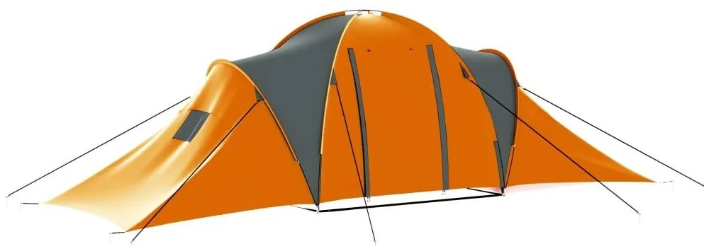 Σκηνή Camping 9 Ατόμων Γκρι / Πορτοκαλί Υφασμάτινη - Πορτοκαλί