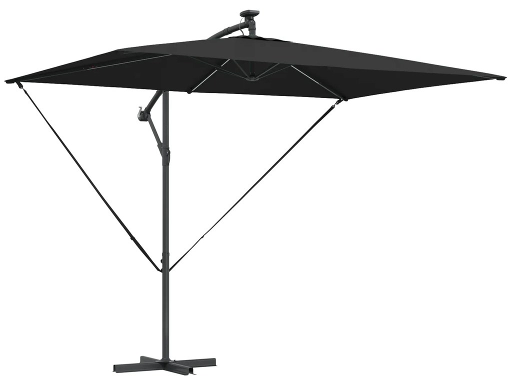vidaXL Ομπρέλα Cantilever Banana Μαύρο 294 x 200 x 254 εκ.