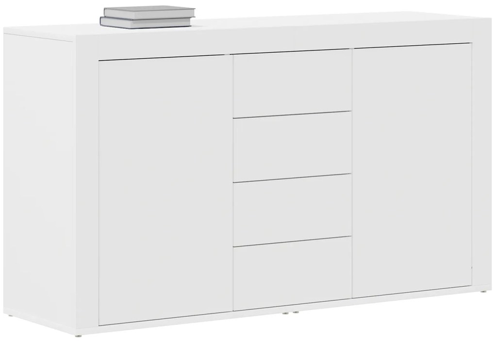 vidaXL Λευκό Πλαϊνό Γραφείο Λευκό Ξύλο 120 x 36 x 69 εκ. Αποθήκευση