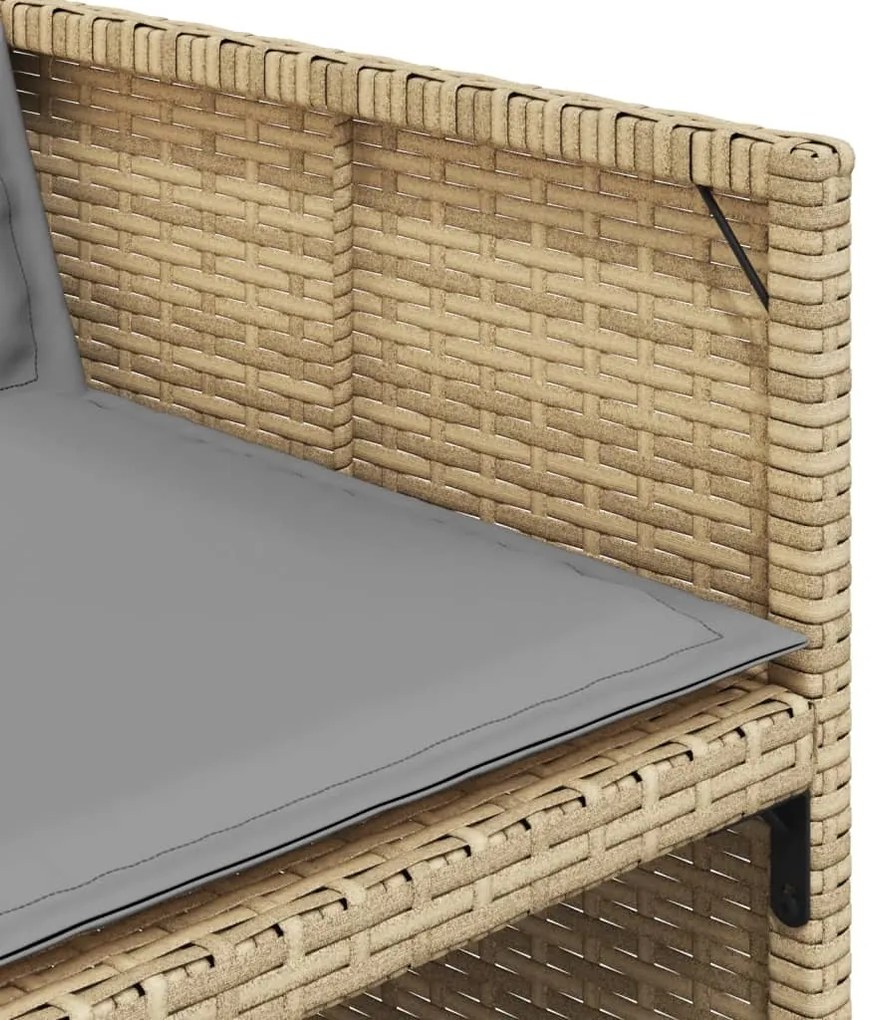 vidaXL Σετ Τραπεζαρίας Κήπου 15τεμ. Μικτό Μπεζ Συνθ. Ρατάν &amp; Μαξιλάρια