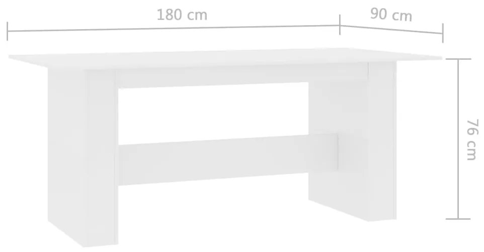 Τραπεζαρία Λευκή 180 x 90 x 76 εκ. από Επεξ. Ξύλο - Λευκό