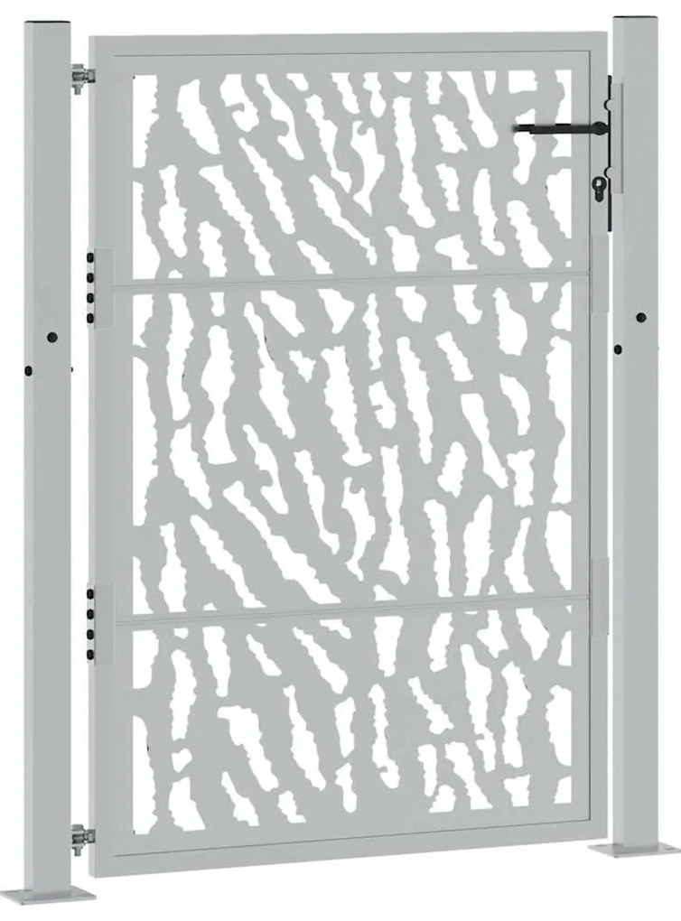 vidaXL Πύλη κήπου 105x130 cm από διαβρωμένο χάλυβα με σχεδιασμό ίχνους