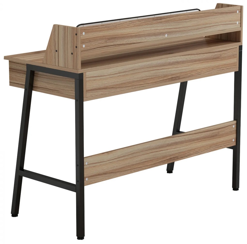 ΓΡΑΦΕΙΟ OLIVIER HM2129.02 ΜΕΛΑΜΙΝΗ ΣΕ ΚΑΡΥΔΙ-ΜΑΥΡΟ-ΜΑΥΡΟΣ ΜΕΤΑΛΛΙΚΟΣ ΣΚΕΛΕΤΟΣ 104x48x89Υεκ