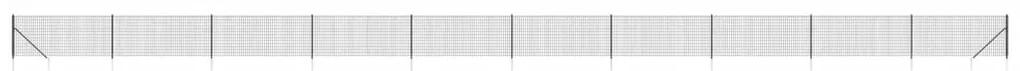 vidaXL Συρματόπλεγμα Περίφραξης Ανθρακί 0,8 x 25 μ. με Καρφωτές Βάσεις