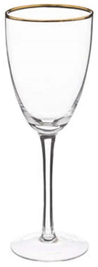 Ποτήρι Κρασιού (Σετ 6Τμχ) 07.194935 300ml Clear-Gold Glass