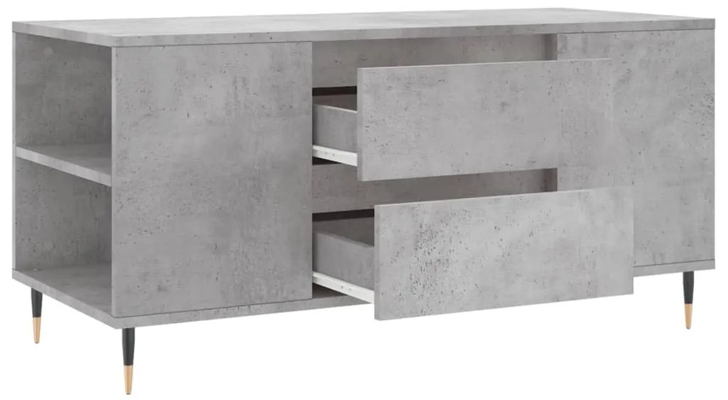 vidaXL Τραπεζάκι Σαλονιού Γκρι Σκυροδεμ. 102x44,5x50 εκ. Επεξεργ. Ξύλο
