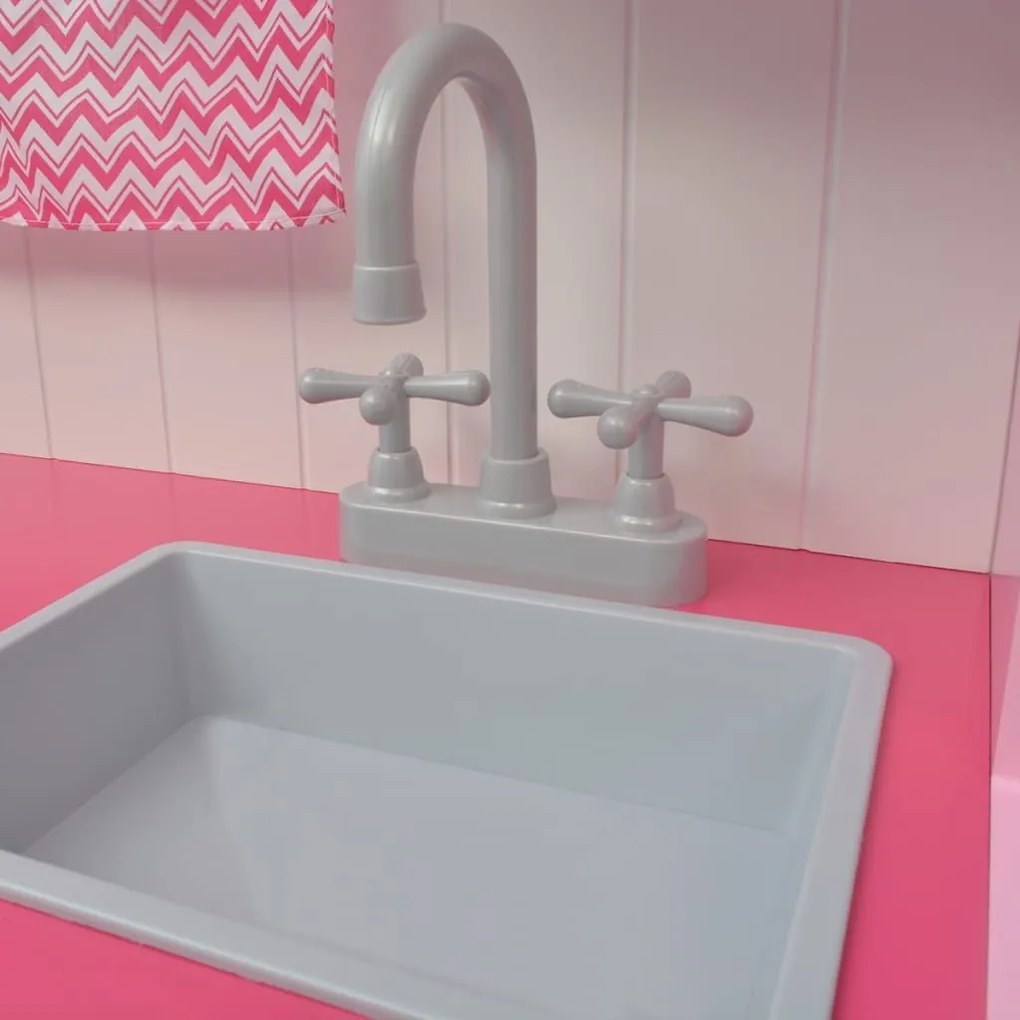 Κουζίνα Παιδική Ροζ και Λευκή 82 x 30 x 100 εκ. Ξύλινη - Πολύχρωμο