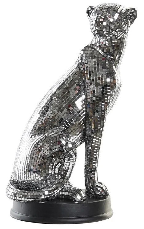 Διακοσμητική Φιγούρα DKD Home Decor Ασημί Λεοπαρδαλί Ρητίνη (19,5 x 16 x 31,5 cm)