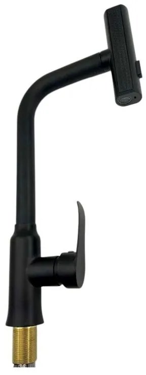 Μπαταρία βρύσης κουζίνας με επεκτεινόμενη κεφαλή - Black - 802370