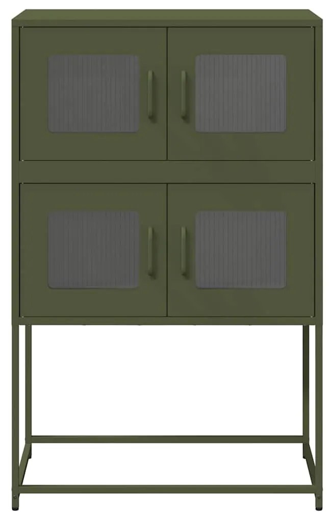 vidaXL Highboard Ελαιοπράσινο 68x39x107 cm Ατσάλι