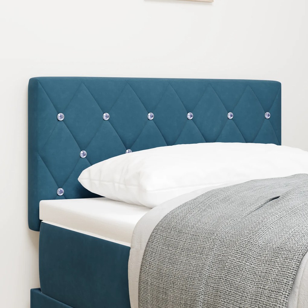 κεφαλάρι vidaXL με κρύσταλλο, tufted, σκούρο μπλε, 80 εκ βελούδο