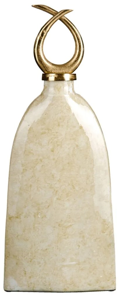 Βάζο 24 x 13 x 64 cm Κρυστάλλινο Χρυσό Μέταλλο Λευκό