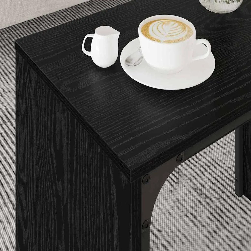 vidaXL Φωτιστικό Τραπεζάκι 3 pcs Μαύρη δρυς 60 x 35 x 56 εκ.