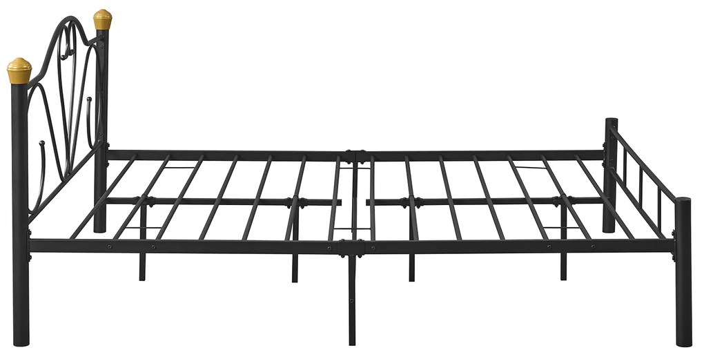 Κρεβάτι Υπέρδιπλο ArteLibre MOONRISE Μαύρο Μέταλλο Για Στρώμα 160x200cm