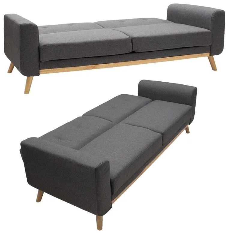 Καναπές - Kρεβάτι Carmelo Ύφασμα Ανθρακί 214x80x86 εκ. 214x80x86 εκ.