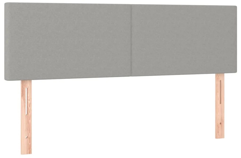 vidaXL Κρεβάτι Boxspring με Στρώμα Ανοιχτό Γκρι 140x190 εκ. Υφασμάτινο