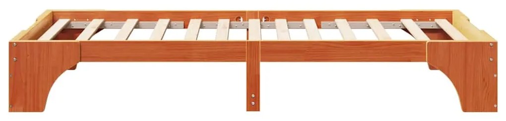 vidaXL Σκελετός Κρεβατιού Κερωτό καφέ 75 x 190 cm Στερεά ξυλεία πεύκου