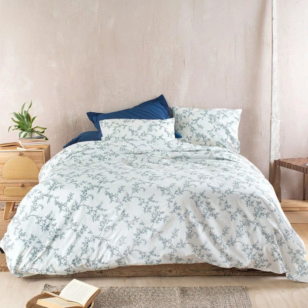 Κουβερλί Odet (Σετ 3τμχ) Blue Ρυθμός Υπέρδιπλo 220x240cm 100% Βαμβάκι