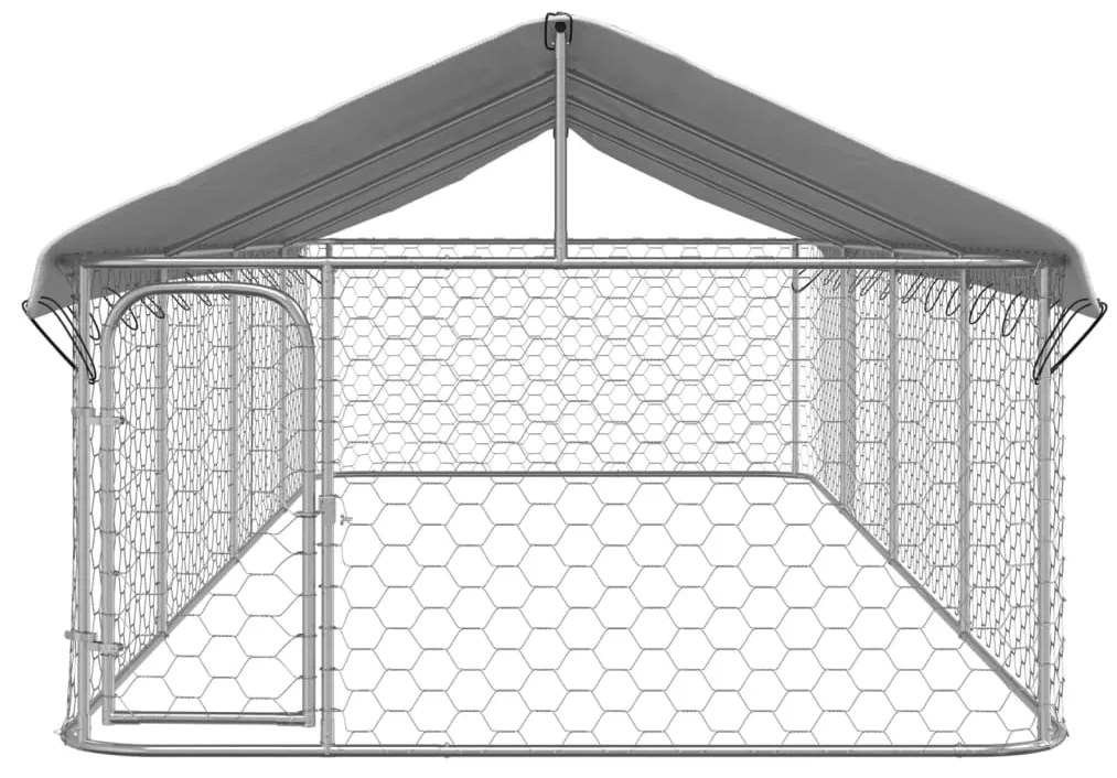 vidaXL Κλουβί Σκύλου Εξωτερικού Χώρου 600 x 200 x 150 εκ. με Στέγαστρο