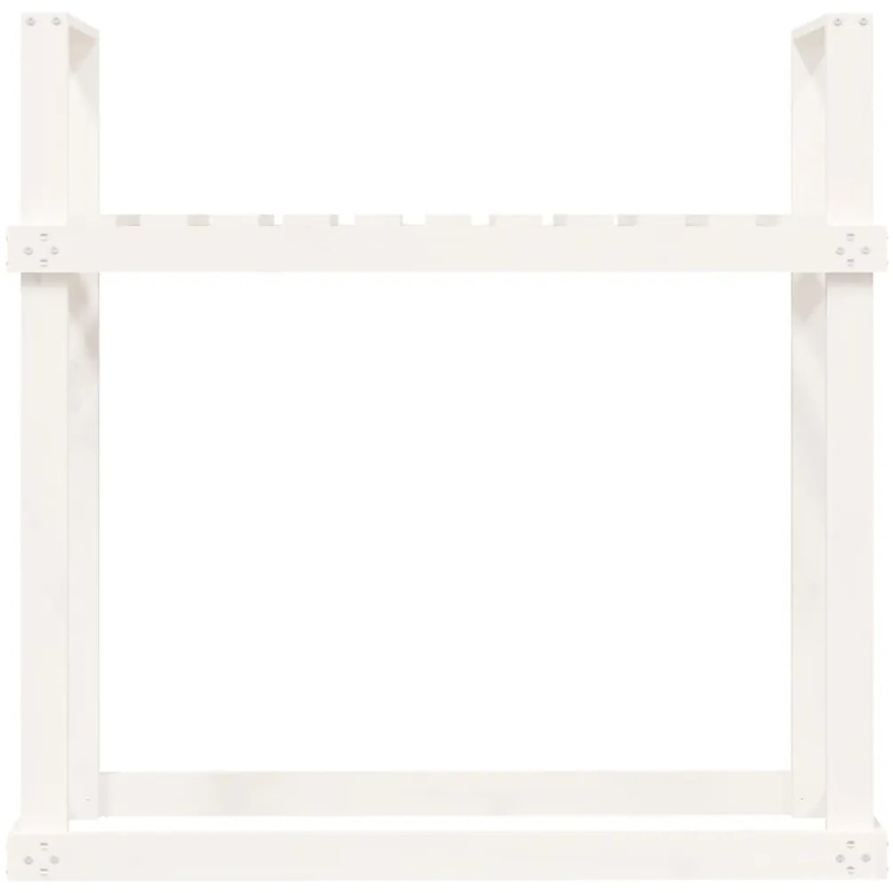 vidaXL Ραφιέρα Καυσόξυλων Λευκή 110x35x108,5 εκ. από Μασίφ Ξύλο Πεύκου