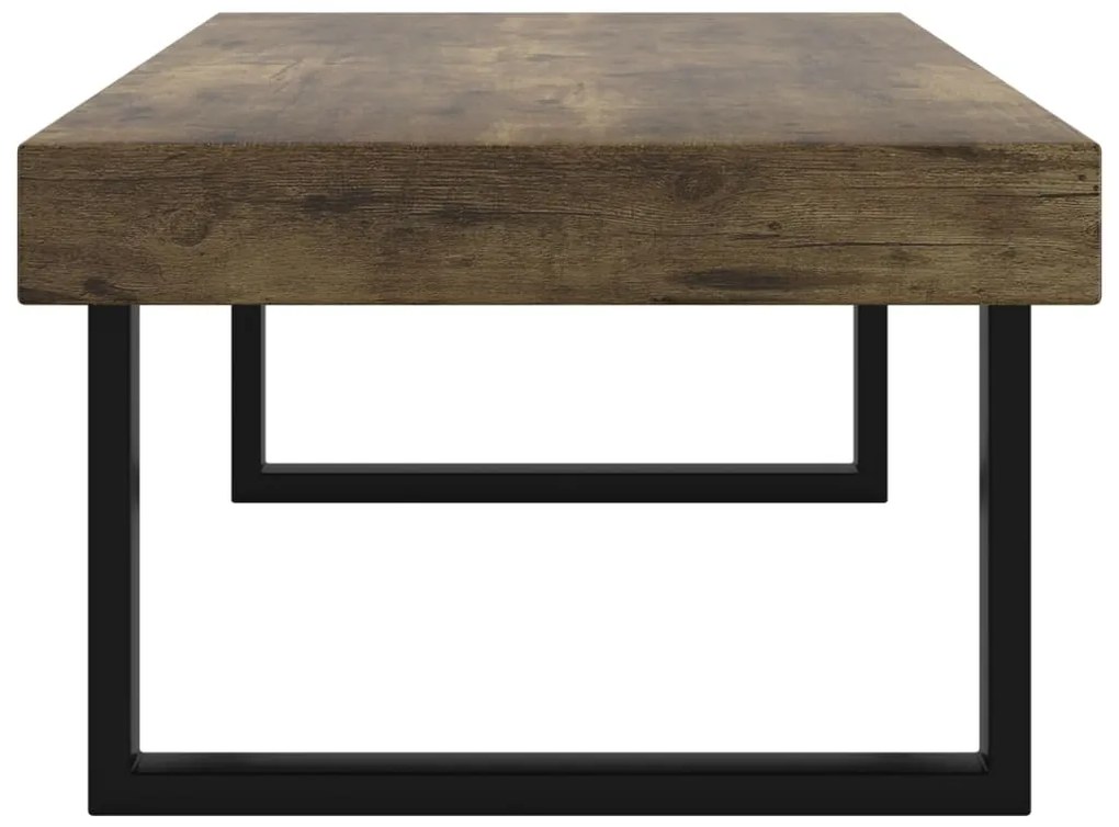 vidaXL Τραπεζάκι Σαλονιού Σκ. Καφέ/Μαύρο 120x60x40 εκ. από MDF/Σίδερο