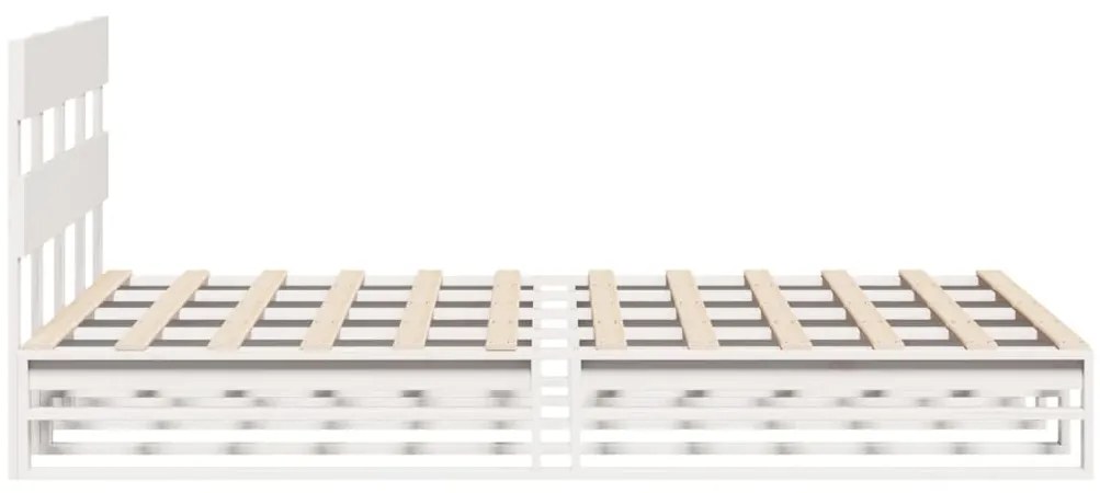 Σκελετός Κρεβ. Χωρίς Στρώμα Λευκό 120x200 εκ Μασίφ Πεύκο - Λευκό
