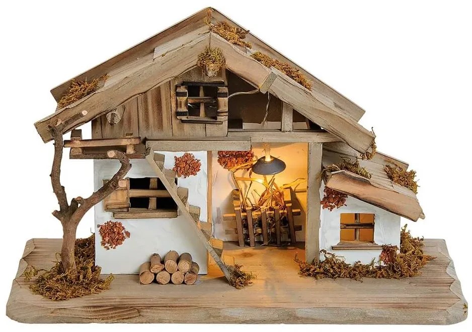 Διακοσμητική Φάτνη με φωτισμό LED και διαστάσεις 23x19x29cm