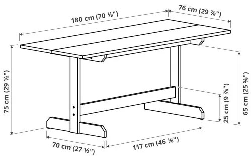 NACKANÄS/SKOGSBO τραπέζι και 6 καρέκλες, 180 cm 795.282.54