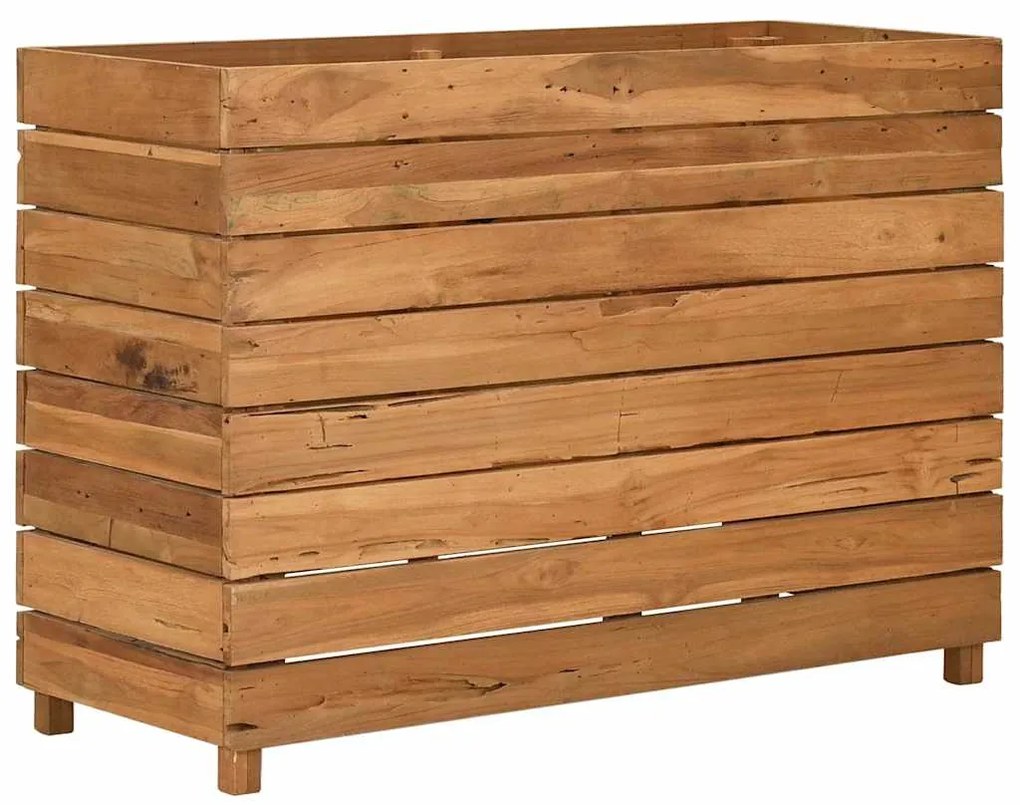 vidaXL Ζαρντινιέρα Υπερυψωμένη 100x40x72 εκ. Ανακυκλ. Ξύλο Teak/Ατσάλι