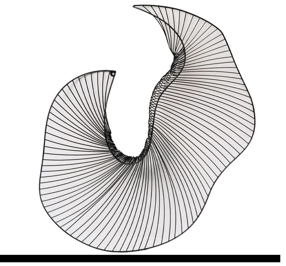 Διακοσμητικό Τοίχου Swirl A 032342 61x7x75cm Black Μέταλλο