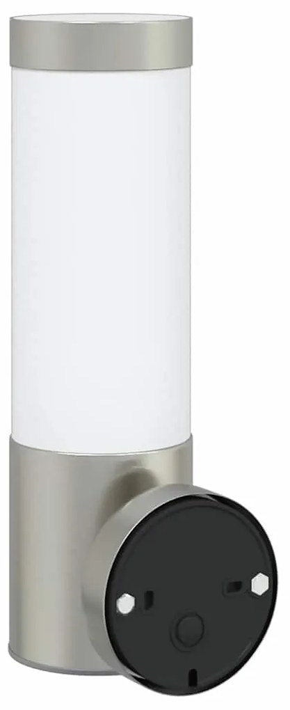 vidaXL Εξωτερικά Φωτιστικά Τοίχου 2 pcs Ασημί 12 x 7.5 x 27 εκ