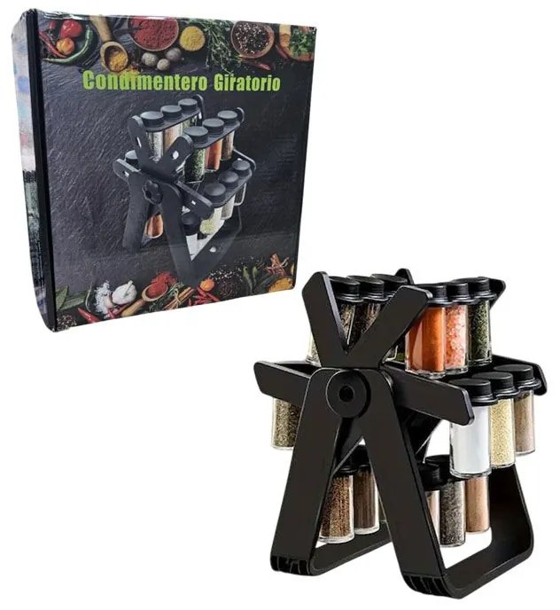Περιστρεφόμενη Βάση Μπαχαρικών με Δοχεία RS-531 – Condimentero Giratorio 16 Θέσεων-002531-175596