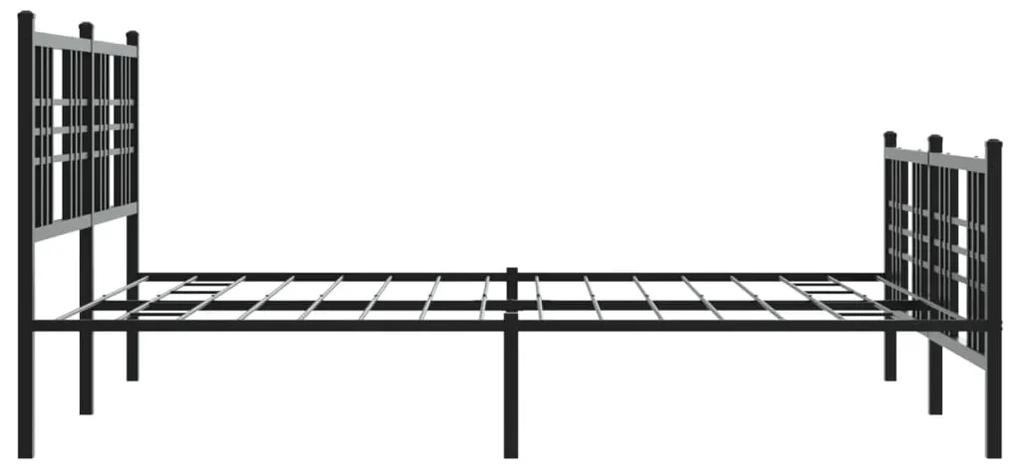 vidaXL Πλαίσιο Κρεβατιού με Κεφαλάρι&Ποδαρικό Μαύρο 160x200εκ. Μέταλλο