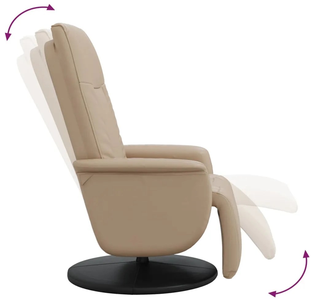 vidaXL Πολυθρόνα Ανακλινόμενη με Υποπόδιο Καπουτσίνο Συνθετικό Δέρμα