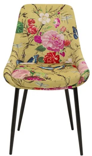 Καρέκλα East Side Flower Fever Βελούδο Πολύχρωμη 48*55*85.5εκ. - Πολύχρωμο