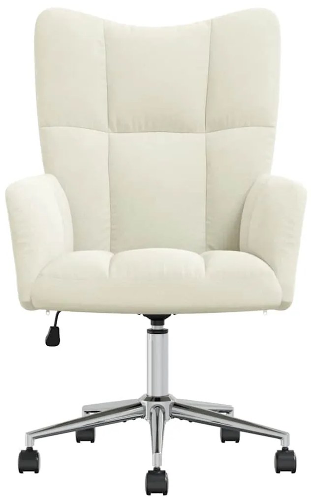 vidaXL Πολυθρόνα Relax Λευκό Κρεμ Βελούδινη