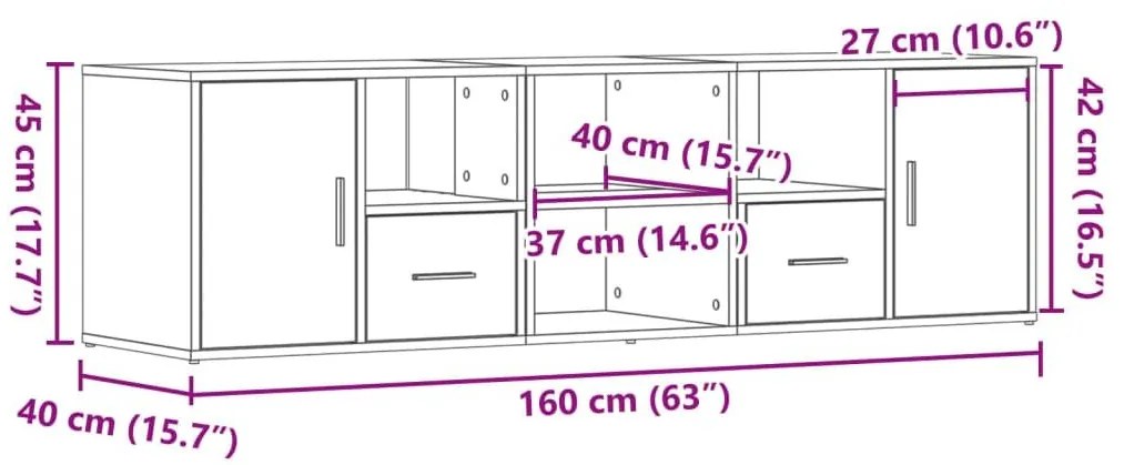 Ντουλάπι Γωνιακό Λευκό 160x40x45 εκ. από Επεξ. Ξύλο - Λευκό